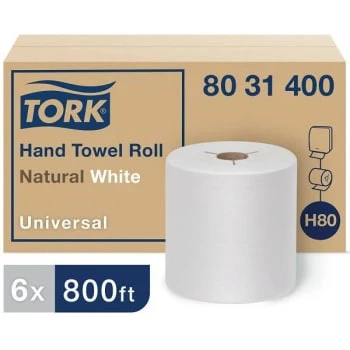 Tork Natural White 8 In Controlled Hardwound Paper Towels 800 Ft/roll Case Of 6 4 Tork Natural White 8 In Controlled Hardwound Paper Towels 800 Ft/roll Case Of 6 - Image 2