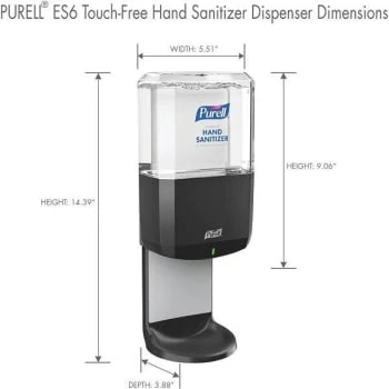Purell Es6 Touch-Free Sanitizer Dispenser, Graphite 6 Purell Es6 Touch-Free Sanitizer Dispenser, Graphite - Image 4