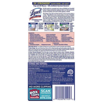 Lysol Disinfectant Wipes (12-Canister) 8 Lysol Disinfectant Wipes (12-Canister) - Image 6