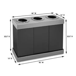 Alpine Industries 28 Gallon Black Corrugated Plastic 3-Compartment Indoor Trash -Whirlpool Shop 281998 DetailedProductView3 Lg