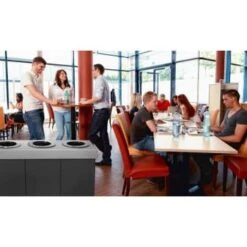 Alpine Industries 28 Gallon Black Corrugated Plastic 3-Compartment Indoor Trash -Whirlpool Shop 281998 DetailedProductView4 Lg