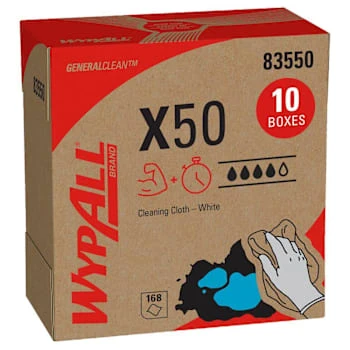 Wypall X50 White Extended Use Pop-Up Box Disposable Cloths Case Of 10 3 Wypall X50 White Extended Use Pop-Up Box Disposable Cloths Case Of 10