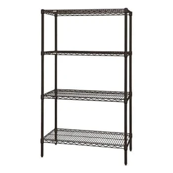 Quantum Storage Systems 4-Shelf Wire Shelving Unit, 18x36x72, Black Epoxy 3 Quantum Storage Systems 4-Shelf Wire Shelving Unit, 18x36x72, Black Epoxy