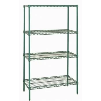 Quantum Storage Systems 4-Shelf Wire Shelving Unit, 24x36x72, Poly Green Epoxy 3 Quantum Storage Systems 4-Shelf Wire Shelving Unit, 24x36x72, Poly Green Epoxy