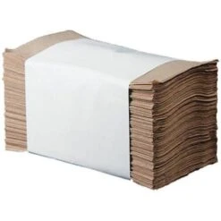 Optima 9.15" X 10.25" Natural Recycled Single-Fold 1-Ply Towel Case Of 16