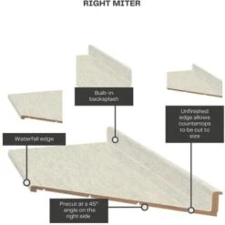 Hampton Bay Wilsonart 6' Textured Wh Cascade Laminate Countertop -Whirlpool Shop 287013 DetailedProductView4 Lg