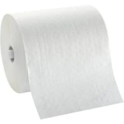 Cormatic White Hard Wound Towels Roll On 8.25" Non-Slot Rolls Case Of 6