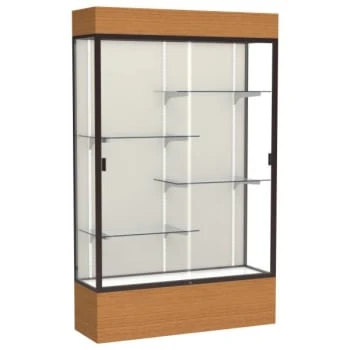 Ghent Waddell Reliant Lighted Carmel Oak Case Plaque Fabric Back W/ Dark Bronze 3 Ghent Waddell Reliant Lighted Carmel Oak Case Plaque Fabric Back W/ Dark Bronze