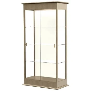 Ghent Waddell Varsity Lighted Driftwood Oak Case W/sliding Door/plaque Fab Bck 3 Ghent Waddell Varsity Lighted Driftwood Oak Case W/sliding Door/plaque Fab Bck