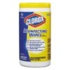 Clorox Disinfecting Wipes, 7 X 8, Lemon Fresh, 75/canister, Carton Of 6