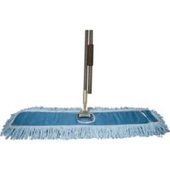 Maintenance Warehouse® Looped-End Dust Mop Kit W/ Click-N-Go Handle (Blue)