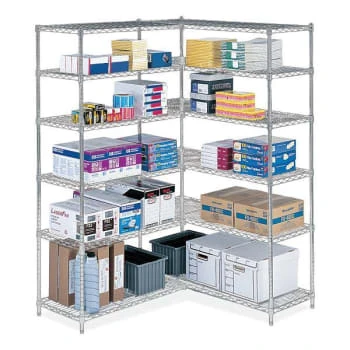 Safco 4-Shelf Industrial Add-On Unit, 36"w X 24"d X 72"h, Metallic Gray 4 Safco 4-Shelf Industrial Add-On Unit, 36"w X 24"d X 72"h, Metallic Gray - Image 2