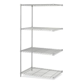 Safco 4-Shelf Industrial Add-On Unit, 36"w X 24"d X 72"h, Metallic Gray 3 Safco 4-Shelf Industrial Add-On Unit, 36"w X 24"d X 72"h, Metallic Gray