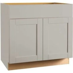 Hampton Bay Dove Gray Shaker Base Cabinet, 36" X 24" X 34.5" With Glides