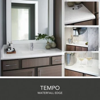 Hampton Bay Matte Sea Salt Laminate Countertop, 10' Waterfall Edge & Backsplash 4 Hampton Bay Matte Sea Salt Laminate Countertop, 10' Waterfall Edge & Backsplash - Image 2