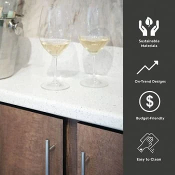 Hampton Bay Matte Sea Salt Laminate Countertop, 10' Waterfall Edge & Backsplash 6 Hampton Bay Matte Sea Salt Laminate Countertop, 10' Waterfall Edge & Backsplash - Image 4