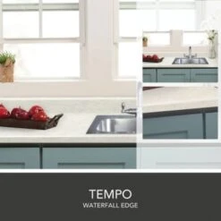 Hampton Bay Wilsonart 8' Strght Lmnt Countertop Txtrd Wh Cascade Wtrfll Edge -Whirlpool Shop 297342 DetailedProductView1 Lg