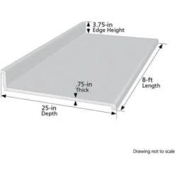 Hampton Bay Wilsonart 8' Strght Lmnt Countertop Txtrd Wh Cascade Wtrfll Edge -Whirlpool Shop 297342 DetailedProductView5 Lg