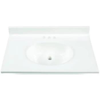 Premier® Premier 49" X 19" Cultured Marble Custom Vanity Top "white 4 Premier® Premier 49" X 19" Cultured Marble Custom Vanity Top "white - Image 2