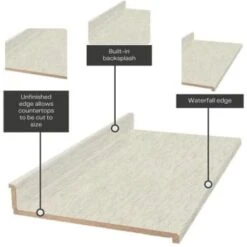Hampton Bay Wilsonart Laminate Countertop 10 ' Textured Wh Cascade -Whirlpool Shop 299778 DetailedProductView4 Lg
