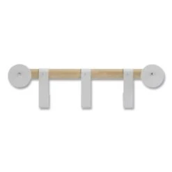 Safco Resi® Coat Wall Rack, 3 Hook, 19.75"w X 4.25"d X 6"h, White -Whirlpool Shop 300671 LeftView Lg