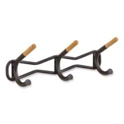Safco Family Coat Wall Rack, 3 Hook, 18.5"w X 6.25"d X 7.25"h, Black -Whirlpool Shop 300672 RightView Lg
