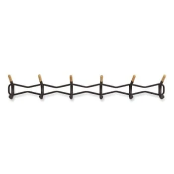 Safco Family Coat Wall Rack, 6 Hook, 42.75"w X 5.25"d X 7.25"h, Black 4 Safco Family Coat Wall Rack, 6 Hook, 42.75"w X 5.25"d X 7.25"h, Black - Image 2