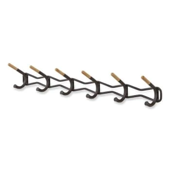 Safco Family Coat Wall Rack, 6 Hook, 42.75"w X 5.25"d X 7.25"h, Black 5 Safco Family Coat Wall Rack, 6 Hook, 42.75"w X 5.25"d X 7.25"h, Black - Image 3