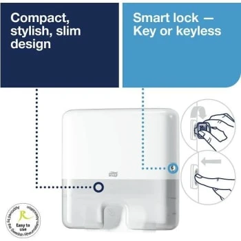Tork White Elevation Xpress Mini Paper Towel Dispenser 4 Tork White Elevation Xpress Mini Paper Towel Dispenser - Image 2