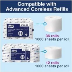 Tork Black Coreless Elevation High Capacity 2-Roll Toilet Paper Dispenser -Whirlpool Shop 306147 DetailedProductView2 Lg