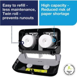 Tork Black Coreless Elevation High Capacity 2-Roll Toilet Paper Dispenser -Whirlpool Shop 306147 DetailedProductView4 Lg