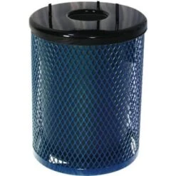GENERIC Everest 32 Gal Blue Trash Receptacle With Rain Bonnet