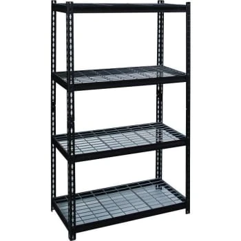 Iron Horse Black 4-Tier Boltless Steel Garage Storage Shelving Unit 4 Iron Horse Black 4-Tier Boltless Steel Garage Storage Shelving Unit - Image 2