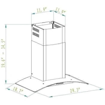 Winfl 30wall Mount Range Hood, Black, Mesh/charcoal Filters, Push Button 4 Winfl 30wall Mount Range Hood, Black, Mesh/charcoal Filters, Push Button - Image 2