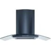 Winfl 30wall Mount Range Hood, Black, Mesh/charcoal Filters, Push Button