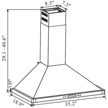 Winfl 36 475 Cfm Wall Range Hood Stnls Steel Mesh/charcoal Filters Touch Cntrl 5 Winfl 36 475 Cfm Wall Range Hood Stnls Steel Mesh/charcoal Filters Touch Cntrl - Image 3