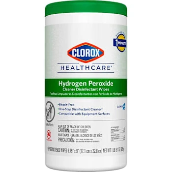 Clorox Healthcare® Hydrogen Peroxide Cleaner Disinfectant Wipes, 95 Count Canister 3 Clorox Healthcare® Hydrogen Peroxide Cleaner Disinfectant Wipes, 95 Count Canister