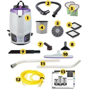 Proteam Gofit 6 Qt. Backpack W/ Xover Tool Kit 120v Two-Piece Wand #10 X 1in 8 Proteam Gofit 6 Qt. Backpack W/ Xover Tool Kit 120v Two-Piece Wand #10 X 1in - Image 6