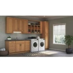Hampton Bay Hampton Assembled 27x34.5x24 " Base Kitchen Cabinet, M Oak, Glides 10 Hampton Bay Hampton Assembled 27x34.5x24 " Base Kitchen Cabinet, M Oak, Glides -Whirlpool Shop 331475 DetailedProductView1 Lg