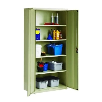 Hirsh Welded Steel Storage Cabinet With 4 Shelves, 18" D X 36" W X 72" H, Putty 10 Hirsh Welded Steel Storage Cabinet With 4 Shelves, 18" D X 36" W X 72" H, Putty - Image 8