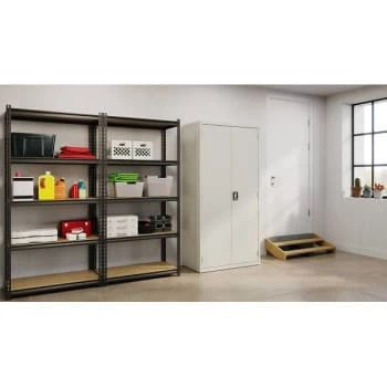 Hirsh Janitorial Cabinet, 18" D X 36" W X 72" H, Light Gray 6 Hirsh Janitorial Cabinet, 18" D X 36" W X 72" H, Light Gray - Image 4
