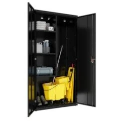 Hirsh Janitorial Cabinet, 18" D X 36" W X 72" H, Black -Whirlpool Shop 334050 DetailedProductView7 Lg