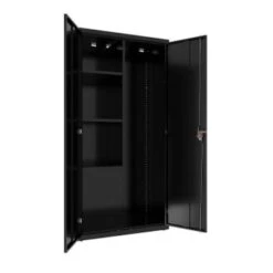Hirsh Janitorial Cabinet, 18" D X 36" W X 72" H, Black -Whirlpool Shop 334050 RightView Lg