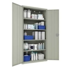 Hirsh Welded Steel Storage Cabinet With 4 Adjustable Shelves, 24" D X 36" W X 72" H, Light Gray 23 Hirsh Welded Steel Storage Cabinet With 4 Adjustable Shelves, 24" D X 36" W X 72" H, Light Gray -Whirlpool Shop 334533 DetailedProductView10 Lg