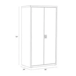 Hirsh Welded Steel Storage Cabinet With 4 Adjustable Shelves, 24" D X 36" W X 72" H, Light Gray 25 Hirsh Welded Steel Storage Cabinet With 4 Adjustable Shelves, 24" D X 36" W X 72" H, Light Gray -Whirlpool Shop 334533 DetailedProductView13 Lg