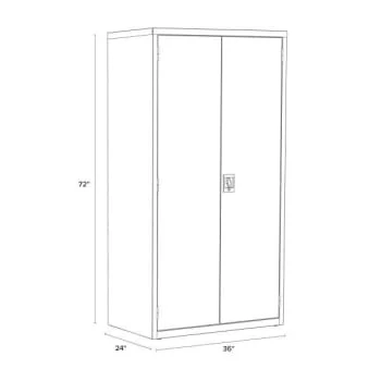 Hirsh Welded Steel Storage Cabinet With 4 Adjustable Shelves, 24" D X 36" W X 72" H, Light Gray 14 Hirsh Welded Steel Storage Cabinet With 4 Adjustable Shelves, 24" D X 36" W X 72" H, Light Gray - Image 12