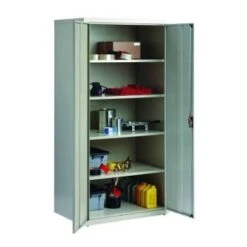 Hirsh Welded Steel Storage Cabinet With 4 Adjustable Shelves, 24" D X 36" W X 72" H, Light Gray 21 Hirsh Welded Steel Storage Cabinet With 4 Adjustable Shelves, 24" D X 36" W X 72" H, Light Gray -Whirlpool Shop 334533 DetailedProductView7 Lg