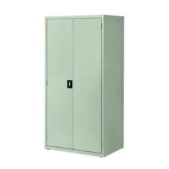 Hirsh Welded Steel Storage Cabinet With 4 Adjustable Shelves, 24" D X 36" W X 72" H, Light Gray 16 Hirsh Welded Steel Storage Cabinet With 4 Adjustable Shelves, 24" D X 36" W X 72" H, Light Gray -Whirlpool Shop 334533 LeftView Lg