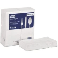 Tork 1/8 Fold 2-Ply Advanced Soft Dinner Napkins (Carton Of 2800) (White)