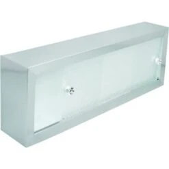 24w X 8"h Chrome-Plated Aluminum Cosmetic Box With Sliding Plastic Doors